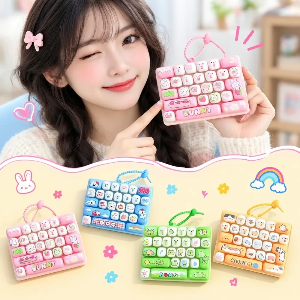 26 Key Decompression Button Creative Style Cute Design Mini Keyboard Pendant Small Gift Bag Hanging Ornament Keyboard Keychain