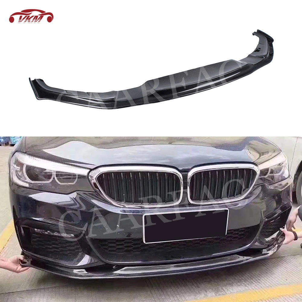 

5 Series Carbon Fiber Front Bumper Lip Spoiler Cover For BMW G30 G31 G38 M Sport 2017 2018 2019 H Style FRP Head Shovel Guard