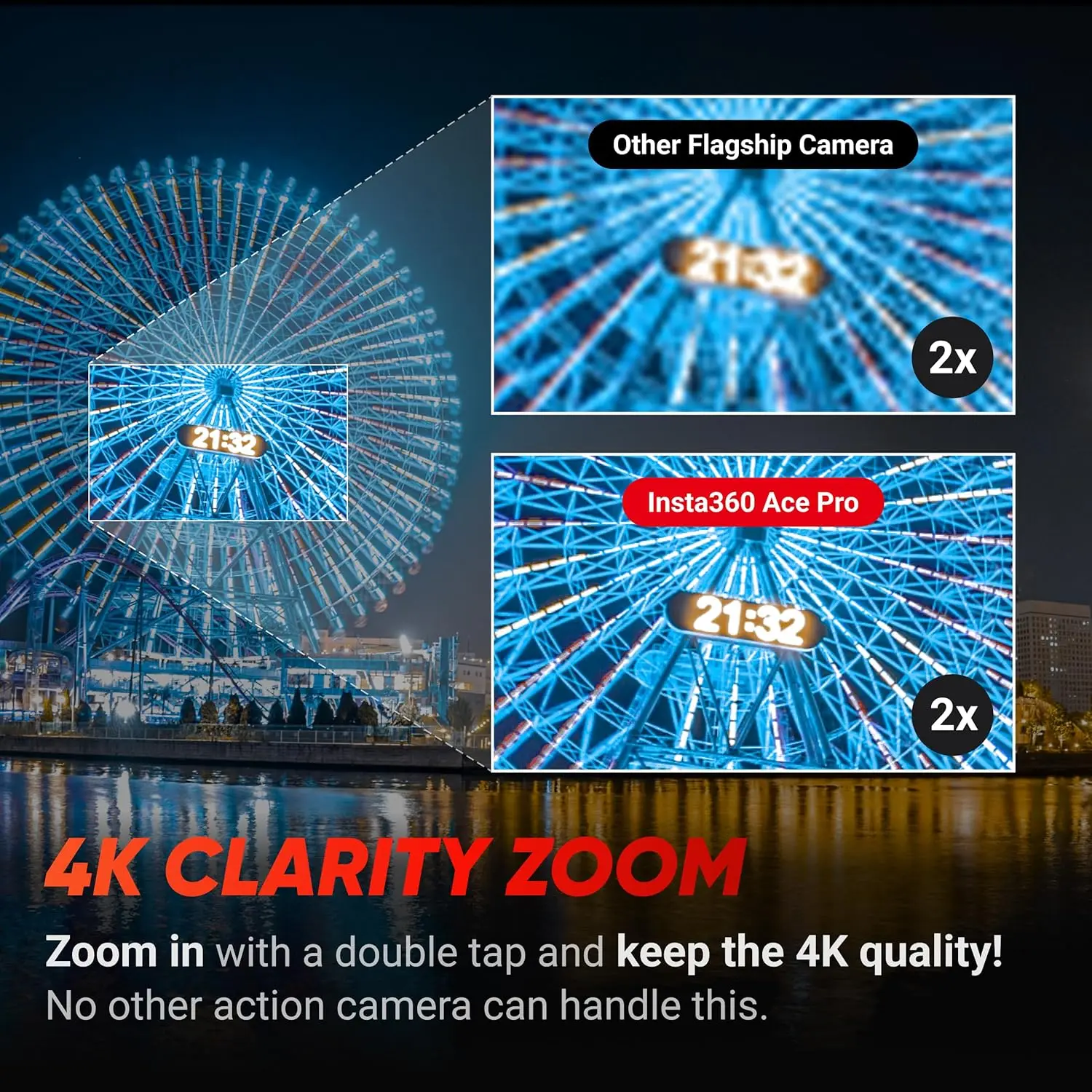 Cámara de Acción Resistente al Agua Insta360 Ace Pro Diseñada con Sensor Leica de 1/1.3″ Reducción de Ruido por IA para una Imagen Mejorada 4K120fps Original 7