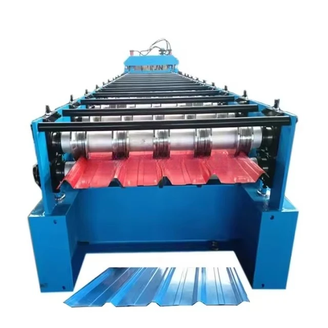 Box Profile Colored Steel Cladding & Trapezoidal Roof Tile Roll Forming Machine with Gearbox and Motor 380V 0.3-0.8mm Thickness