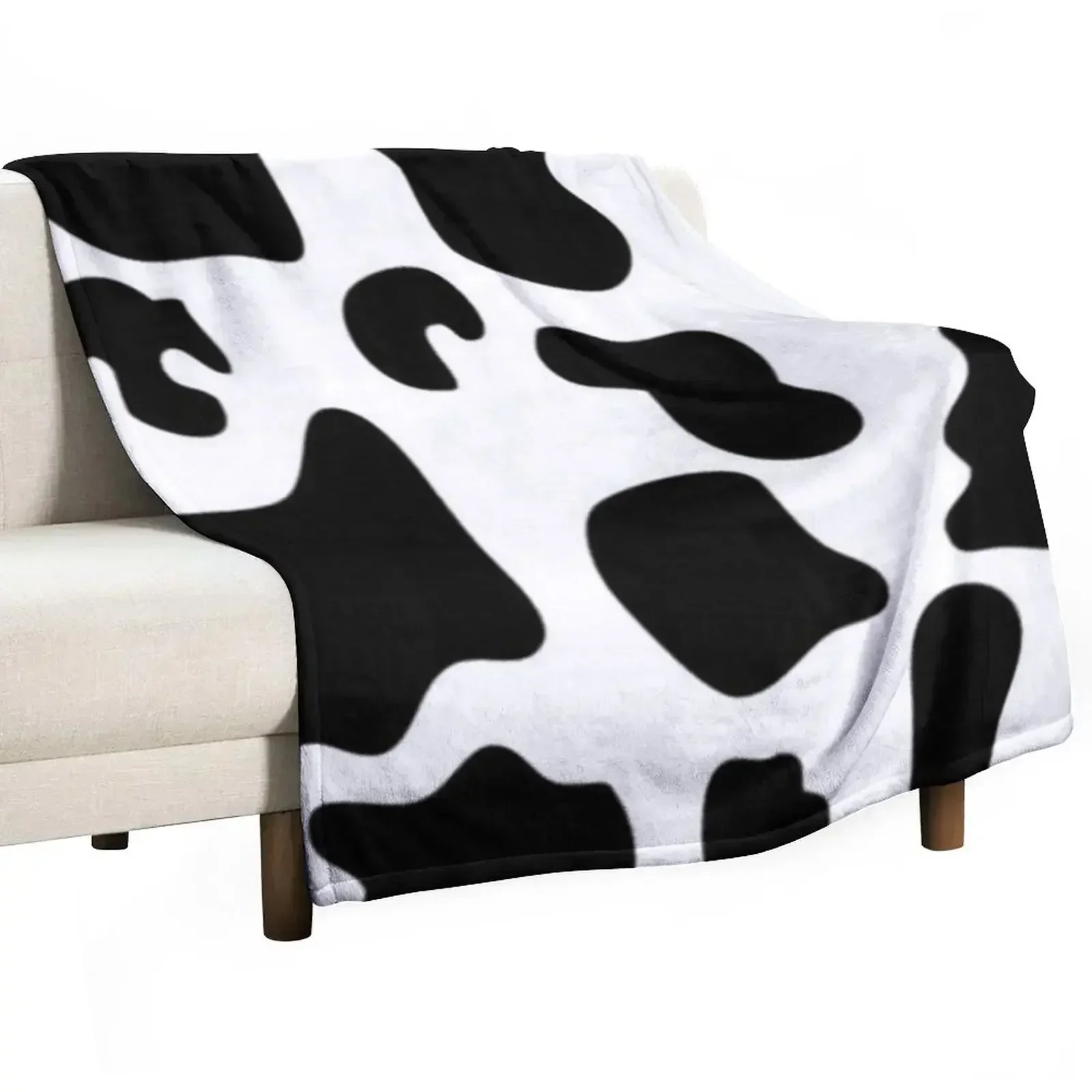 Cow Spots Throw Blanket Travel Size Cozy Blanket for Plane Train