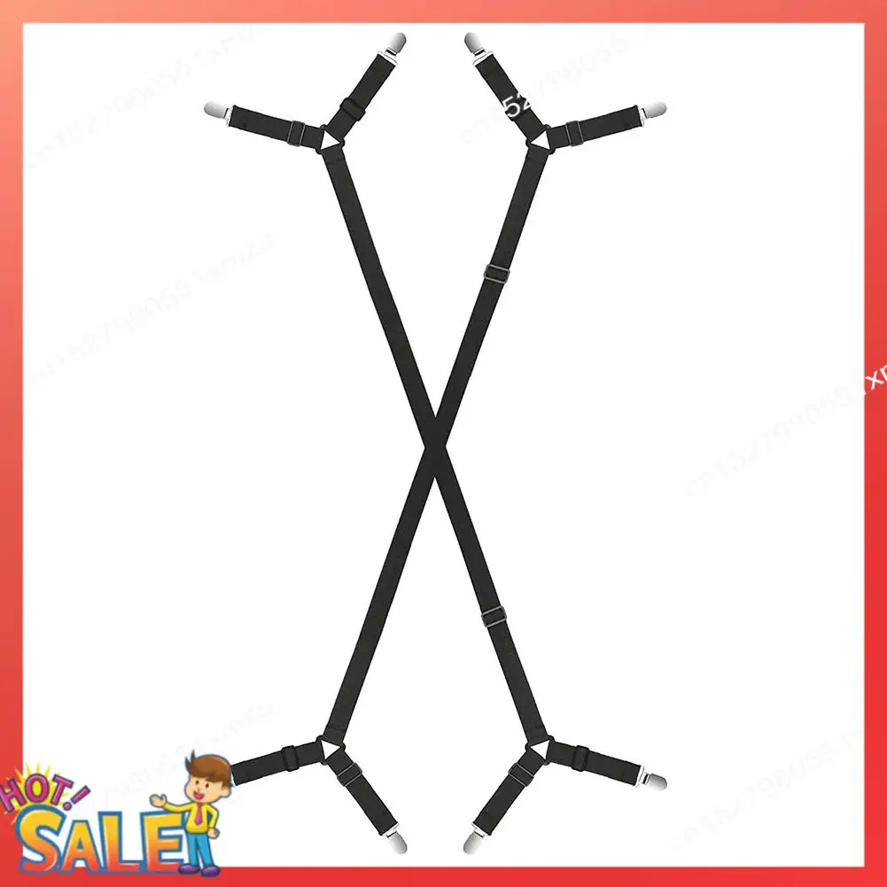 ABCL 2 шт. регулируемый эластичный держатель для подтяжек, ремни, зажим для простыней, наматрасники, диванная подушка (черный)