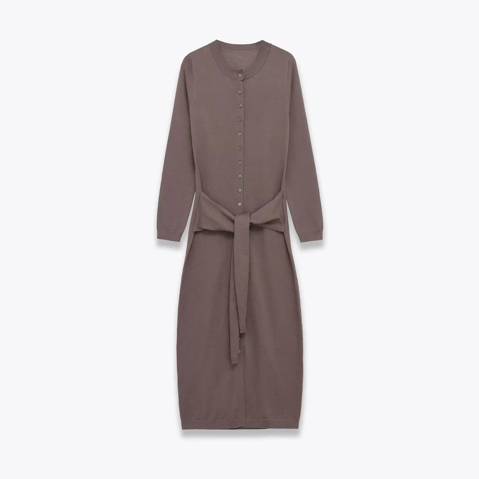 Faionable runde Ne Gestrickte Dr mit Gürtel Herbst Winter Neue Ankunft frauen Polyester Faser Gerade Rohr Rock Lange Sve