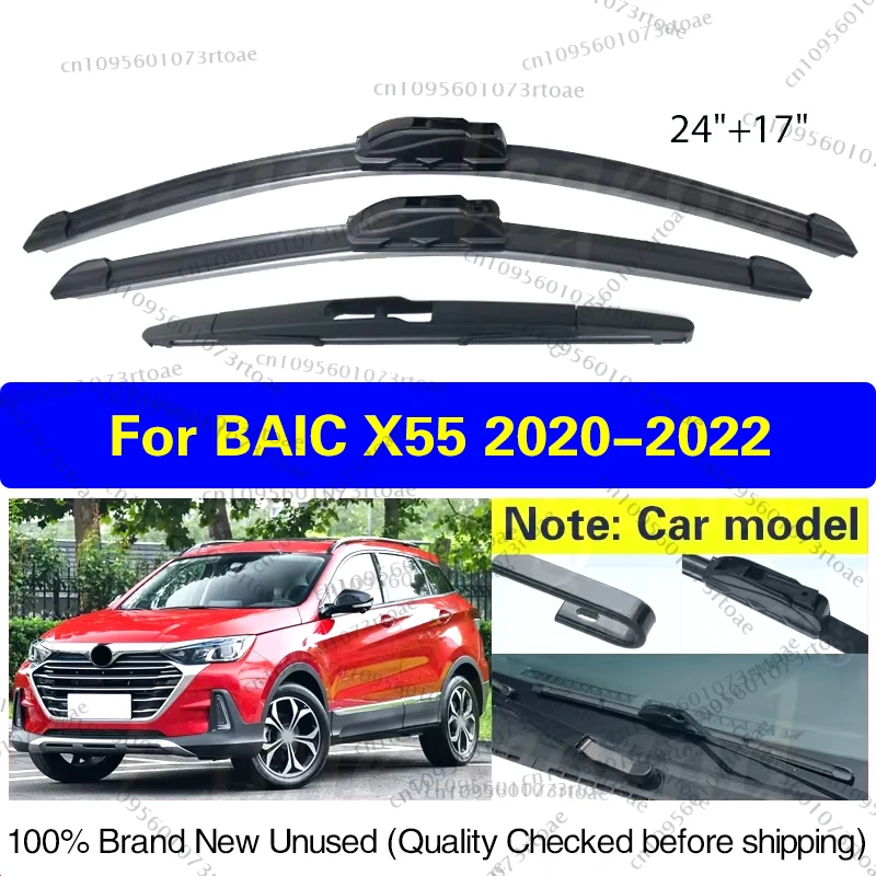 

Car Front Rear Wiper Blades For BAIC X55 FL 2020 2021 2022 Model 1.5T Car Accessories Windscreen Windshield Window Rain Brushes