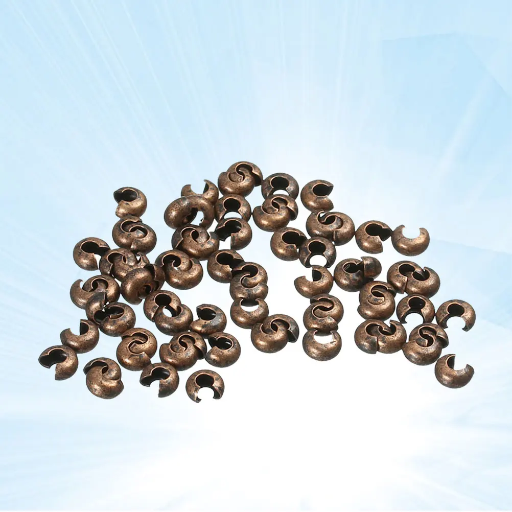 

300 Pcs Beads Spacer Ends Caps Crimp Jewelry Making Flat Fixed Tube Positioning Loose DIY