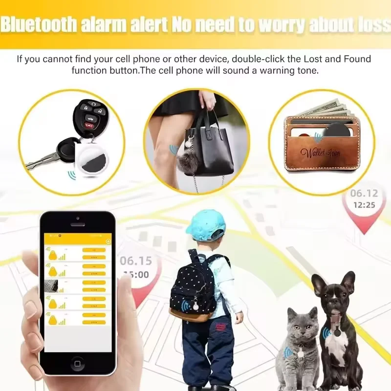 Xiaomi Mini Smart Finder แบบพกพา Locator บลูทูธ 4.0 แท็ก Tracker Anti Loss Location กระเป๋าสตางค์เด็ก Locator อุปกรณ์ Locator