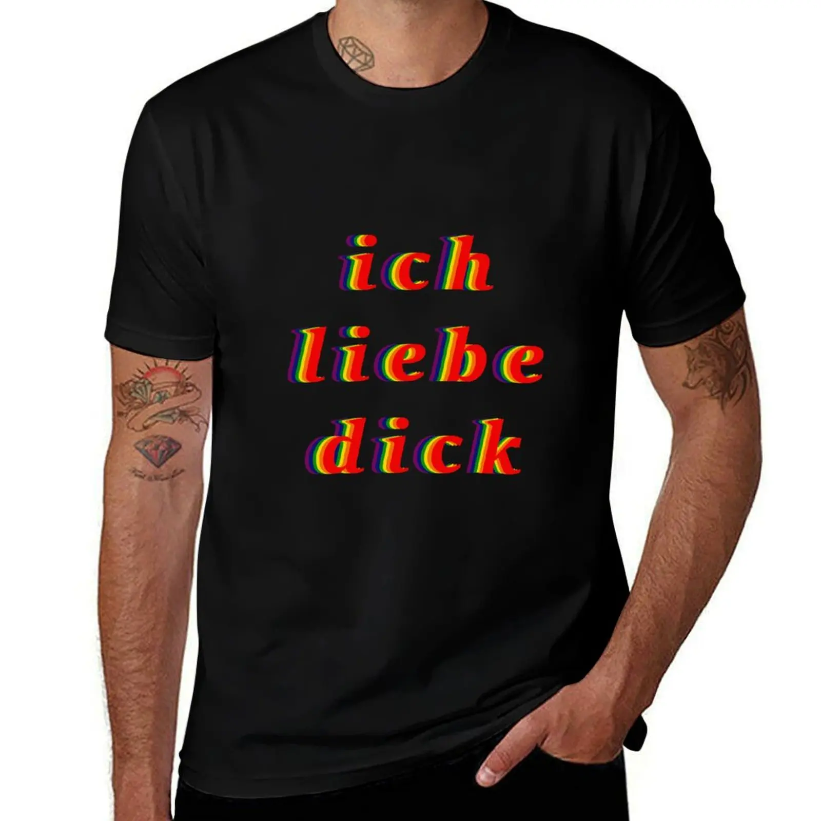 

Ich Liebe Dick Pride Colours T-Shirt men t shirt cotton 100% man t shirt heavy cotton funny t shirts dark humor T-shirt