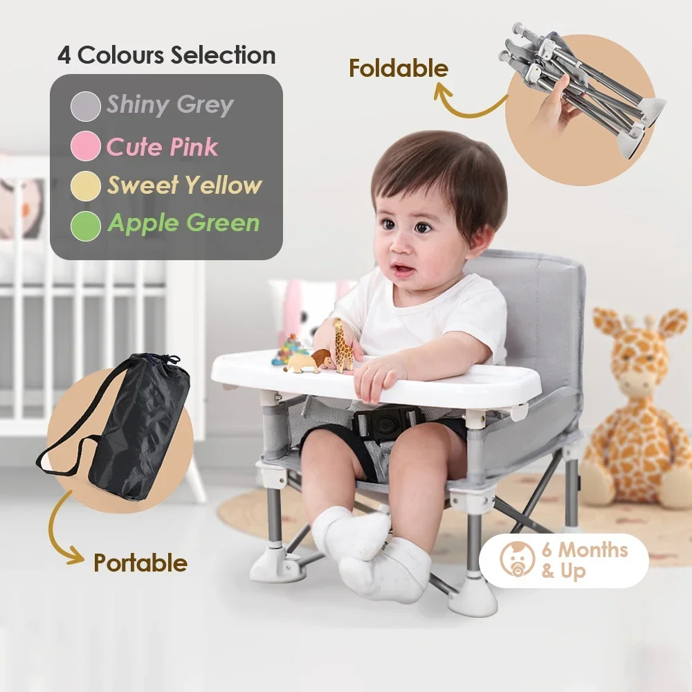 Portátil Baby Booster Seat, Cadeira de jantar, Viagem, Dobramento, Alimentação, Ao ar livre, Praia, Refeição e Playtime, Móveis Suprimentos