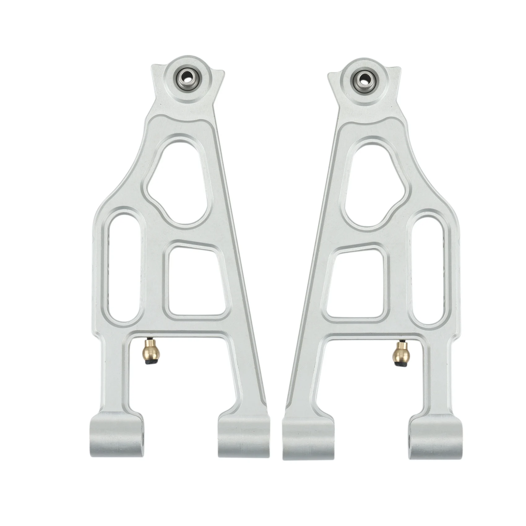 2Pcs Metal Front Lower Suspension Arm for LOSI SUPER BAJA REY 1/6 Desert Truck RC Car Upgrade Parts,Silver