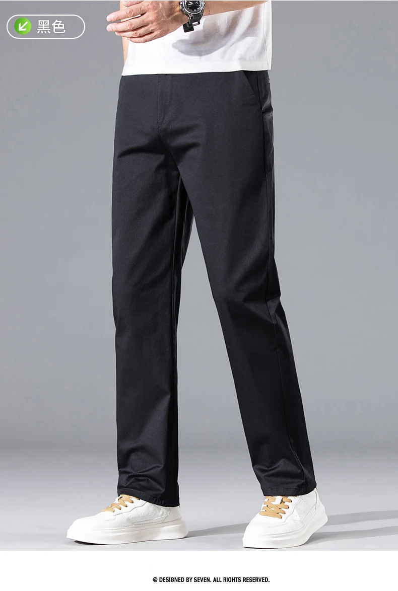 2026 Sommer Herren Leichte Gerade Hose Klassische Taschen-Armband-Design Markenbekleidung Baumwoll-Stretch Passform Dünne Freizeithose – Detail 11