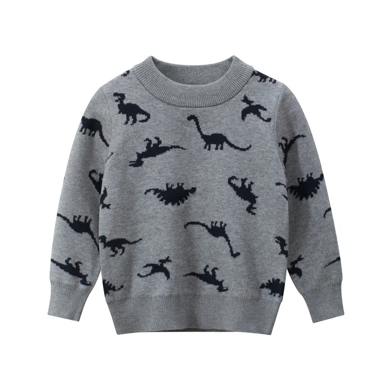 2024 Autumn Kids Sweater Pullover 1-9 Yrs Boys Winter Clothing Cute Dinosaur Children Cotton Long Sleeve Baby Casual Sweatshirts