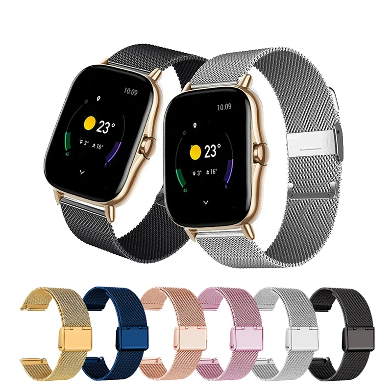 20 ミリメートルステンレス鋼時計ストラップ Huami Amazfit Bip 3 Pro/S Lite U Pro ブレスレット Amazfit GTS 4 3 2 2E GTS2 ミニ時計バンド