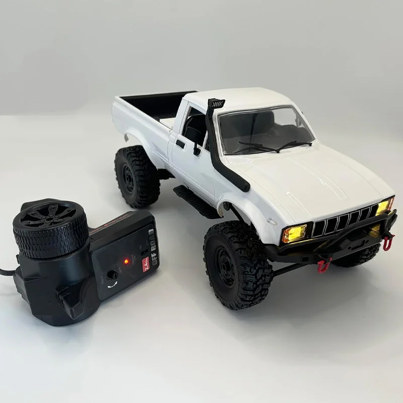 C24 RC Rock Crawler 1:16 Scale 4WD Off‑Road Pickup Truck C24-1 With LED Lights Remote Control Vehicle Toy For Kid And Adult Gift