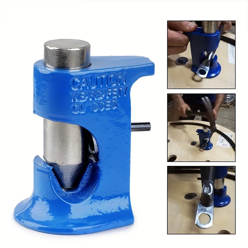 

HUHAO Portable Hammer Crimp Tool 8AWG-4/0AWG Spring Loaded Copper Lug Crimper For Vehicle Battery Electrical Wiring Work