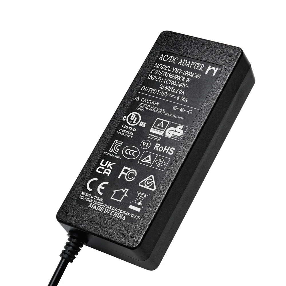 YHYPOWER 19V 4.75A 90W Laptop & Desktop AC DC Adapter 5.5x2.1mm Connector