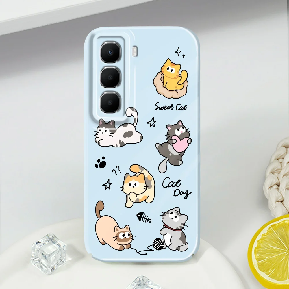 Happy Cat Phone Case For Infinix Hot 60 60I 40 30I 12 10 Note 50 30 Pro Plus Play 4G 5G Film Hard Cover - view 2