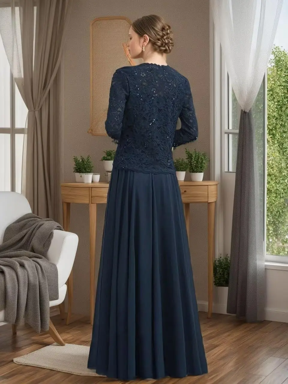 Vestidos para madre de la novia de 2 piezas con chaqueta, vestidos de noche formales largos para mujer, vestido para madre del novio con cordones