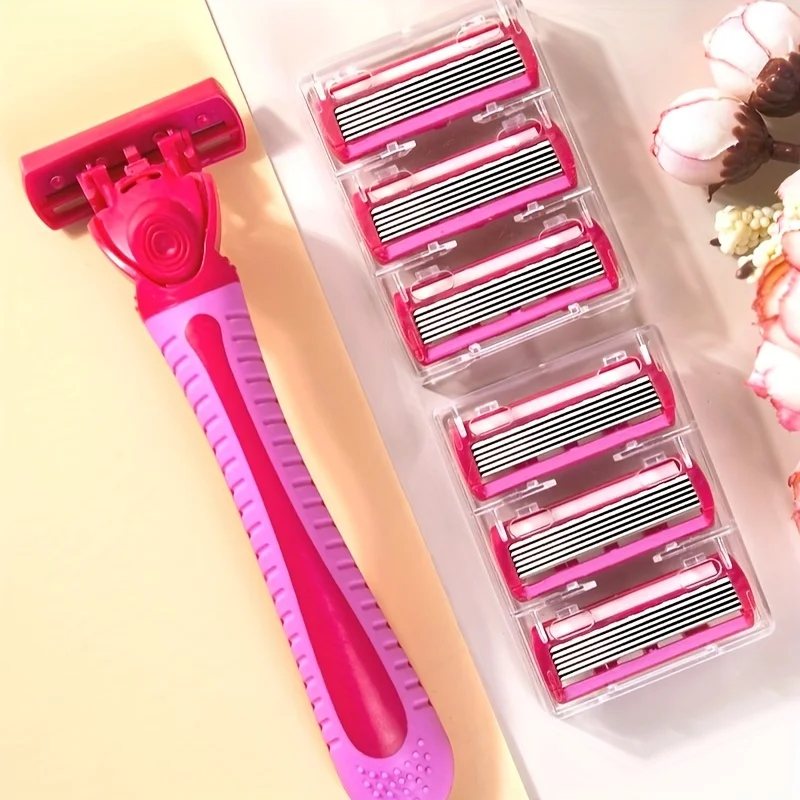 

6-Layer Manual Razor For Body & Bikini - Fragrance-Free, Ideal For All Skin Types, Perfect For Hair Removal & Grooming