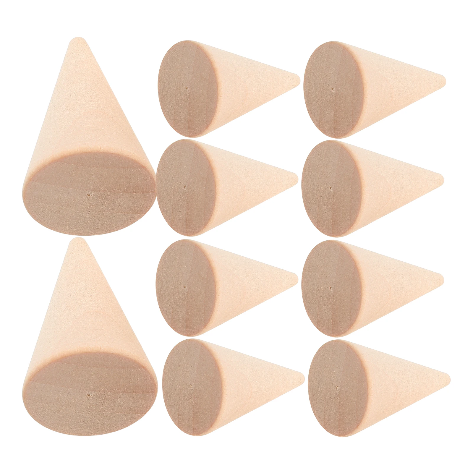 

15 pcs Wood Cones Crafts Unfinished Natural DIY Cone Holder Ring Display Stand Bracket Jewelry Rack Base Handmade