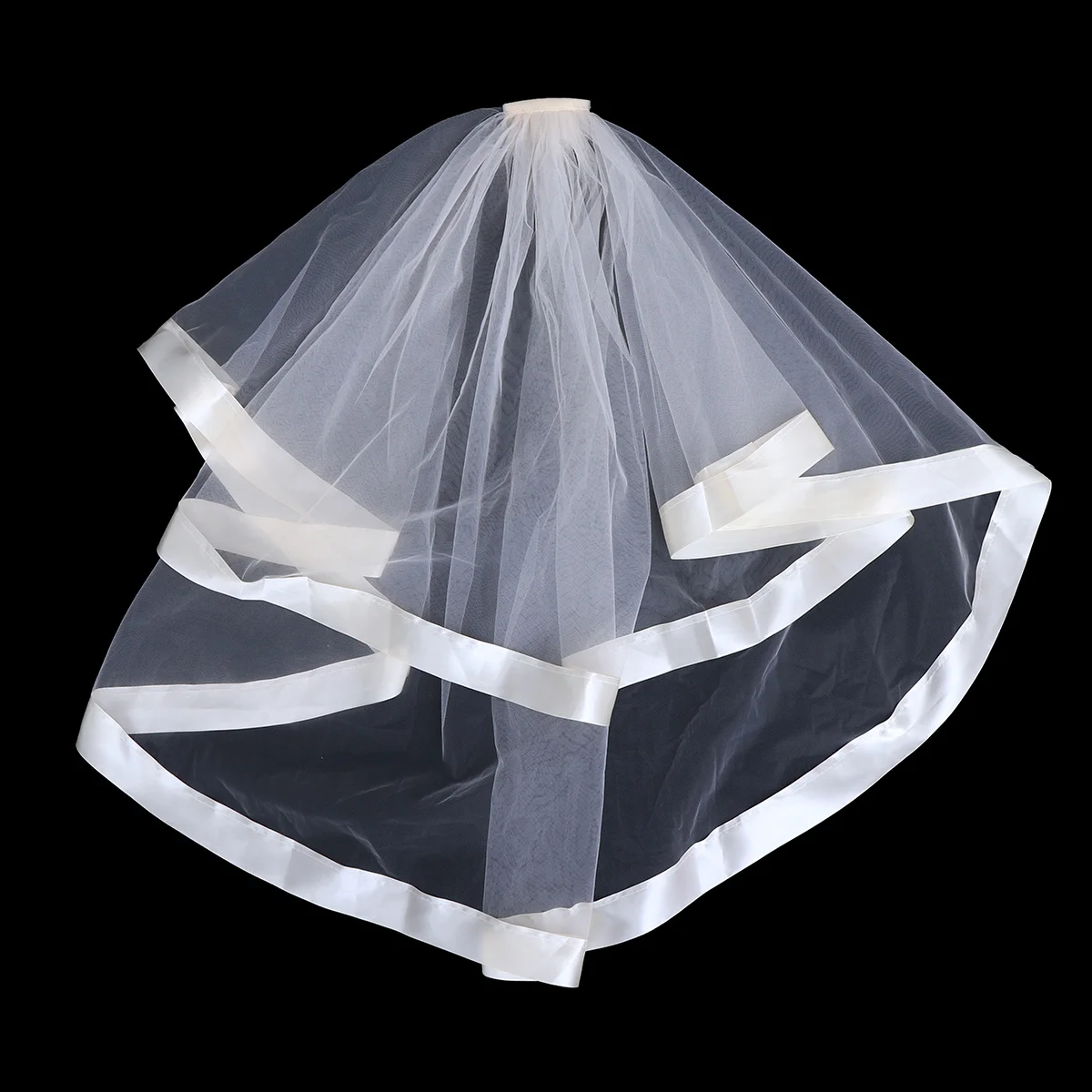 

Elegant 2 Tier Wedding Veil Short Bridal Veils Double Layer Comb Bride Woman 80cm Bridal Veils Wedding Veil