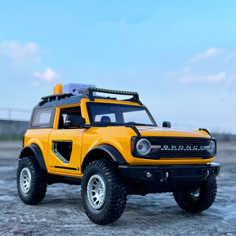 1:32 Ford Bronco Lima Alloy Car Model Diecast Metal Modified Off-road Vehicle Car Model Simulation Sound and Light Kids Toy Gift