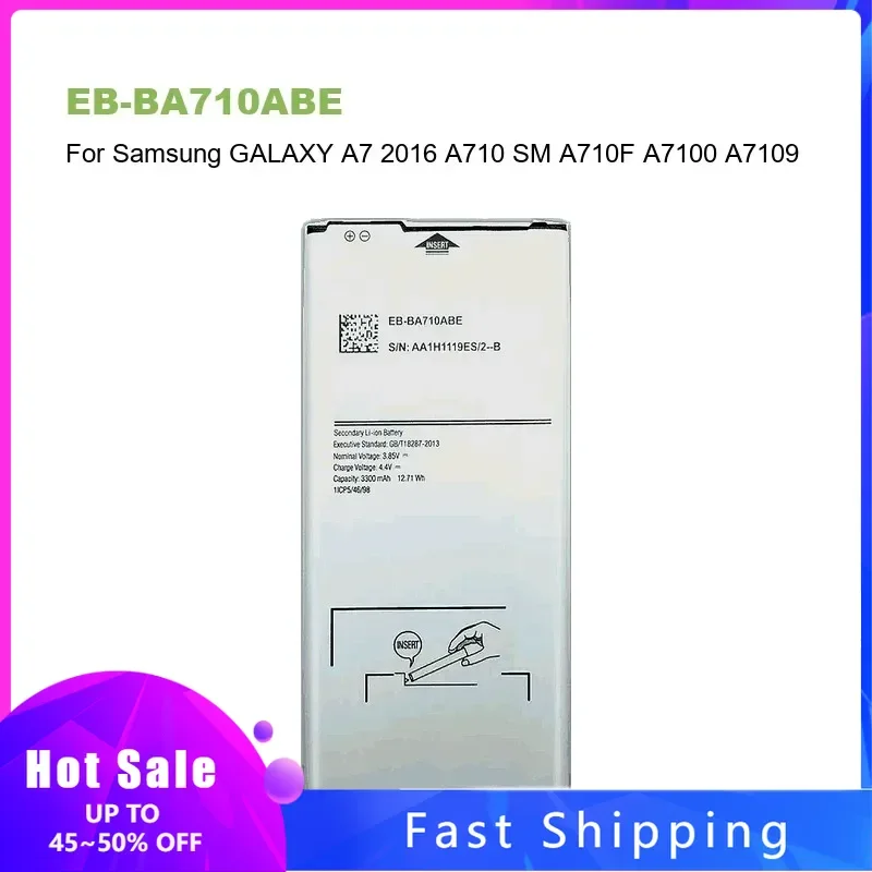 

EB-BA710ABE Сменный аккумулятор для мобильного телефона Samsung Galaxy A7 2016 Edition A710 SM A710F A7100 A7109 EB BA710ABE 3300 мАч
