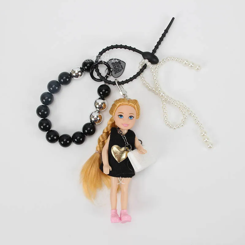 15 cm schattig meisje prinses pop sleutelhanger hanger 1/12 BJD pop mode zwarte Afrikaanse pop gewrichten beweegbare tas hanger verjaardagscadeautjes