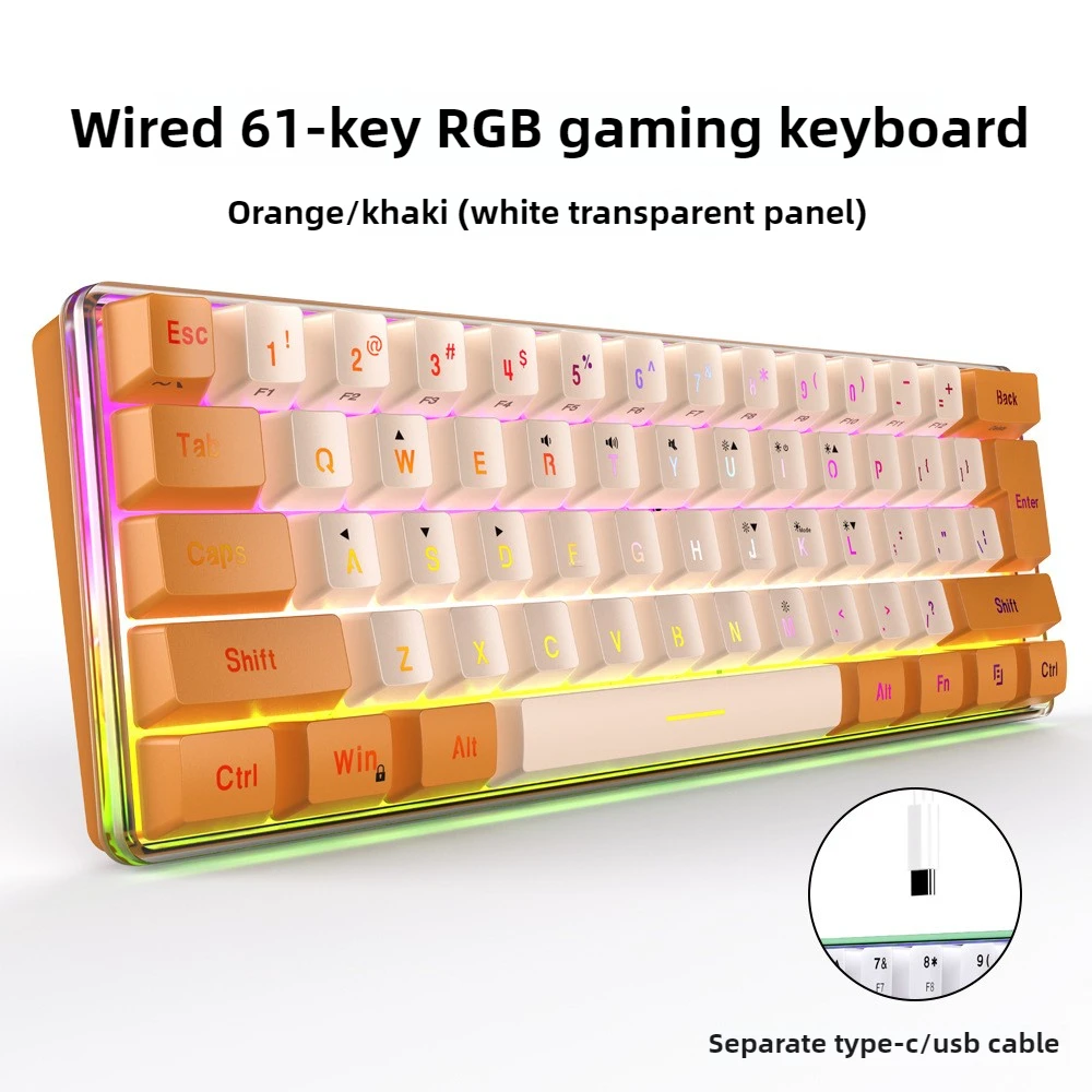 61 Keys RGB Keyboard Quiet Design Minimalist and Stylish Recommended Keyboards for Gaming