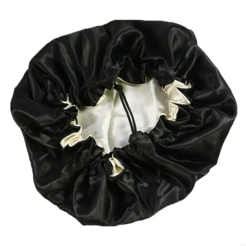 قبعة نوم حريرية للأطفال برباط قابل للتعديل بطبقة مزدوجة من الساتان للأطفال الصغار 49 ميجابايت