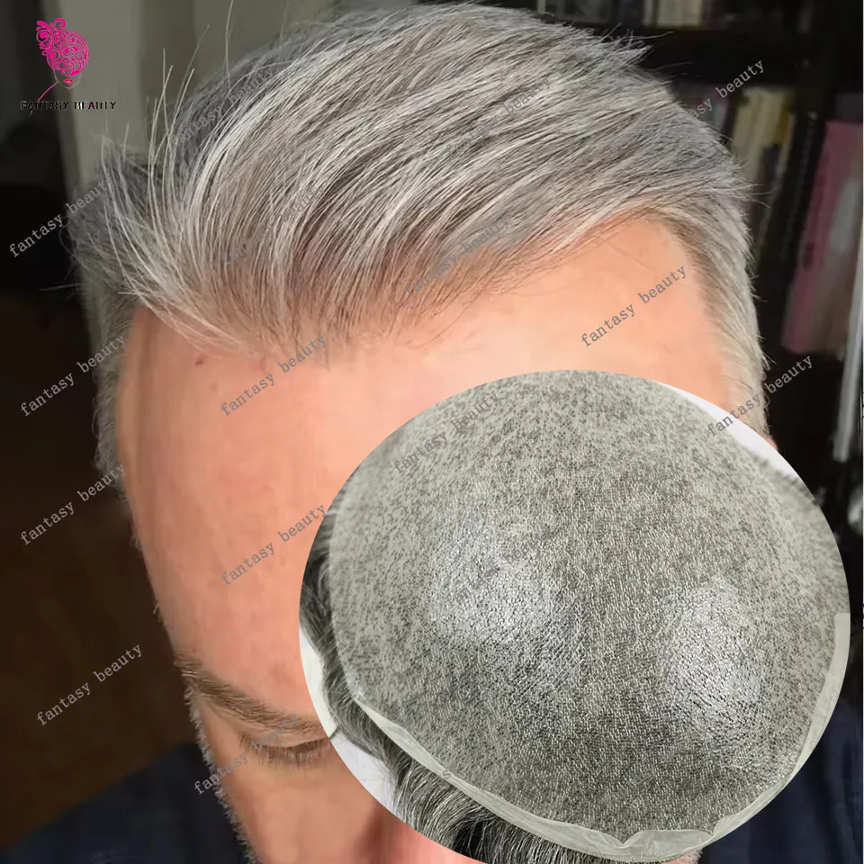 

80%-100% Плотность 0,02 мм Полный ПУ Самая тонкая кожа Мужской парик # 1B # 1B80 Черный Серый Коричневый Девственные Человеческие Волосы Мужской Капиллярный Протез