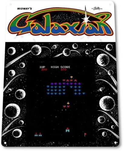 Galaxian Classic Midway Arcade Marquee decoración de sala de juegos cartel de Metal grande