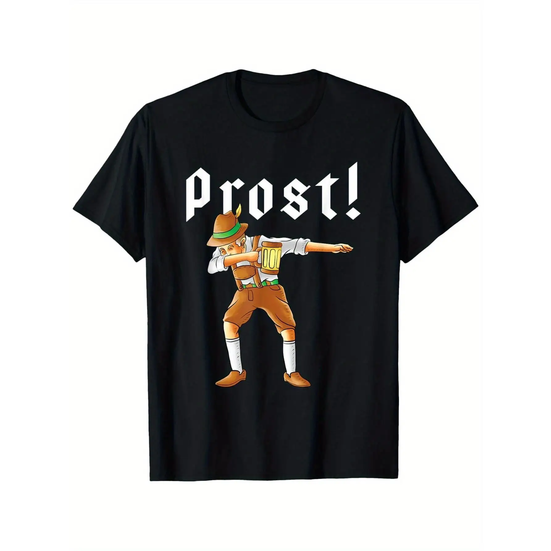 

Funny Prost T-shirt, Dabbing Lederhosen Graphic Tee, Oktoberfest Beer Festival Gift, Humorous Dab Dancer Shirts for Men Women