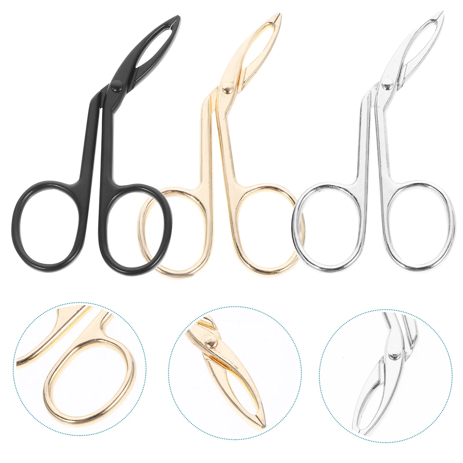 Pinça de sobrancelha de aço inoxidável, 3 peças, oblíqua, à prova de ferrugem, para remoção de pelos faciais e sobrancelhas, ferramenta de maquiagem precisa