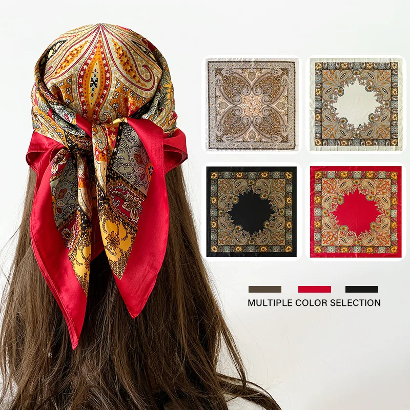 

Luxury Scarf Women Headscarf Hijab Female Turban Shawl Wraps Neckerchief Bandana Headband Ribbon Female Hair Bands Foulards