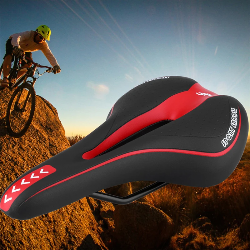 

Leather MTB Bicycle Saddle Hollow Mountain Memory Foam Bike Saddle Cushion Bike Seat Cushion Bicycle Accessories