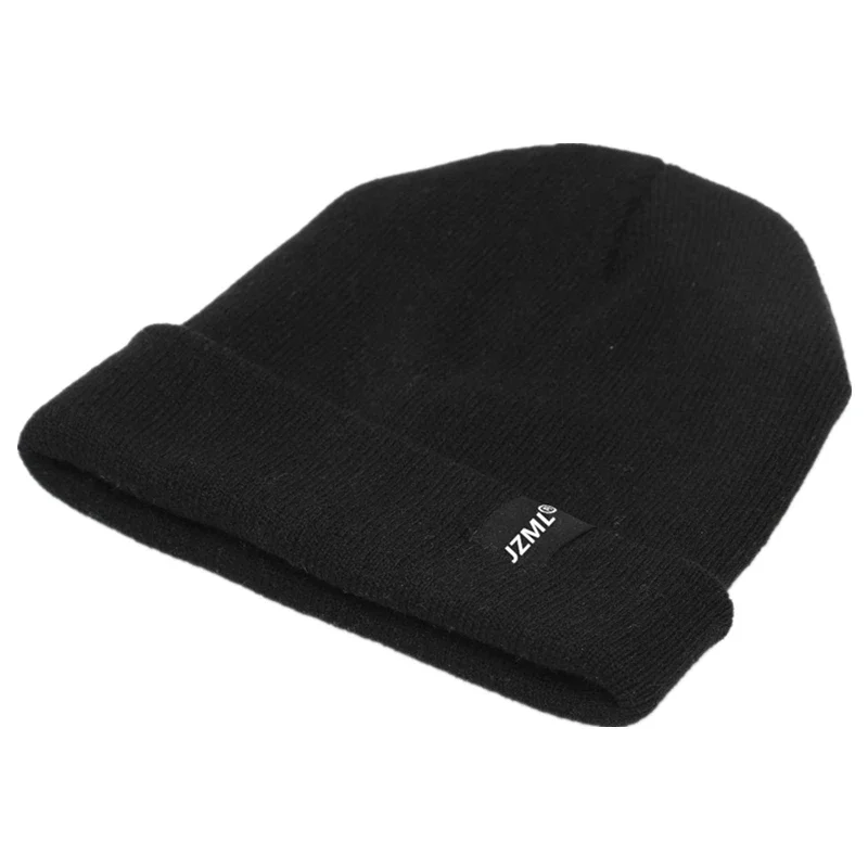 Шапка-бини унисекс с буквенным декором, повседневная разноцветная зимняя вязаная шапка, повседневная и уличная шапка-бини