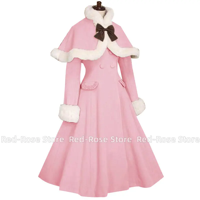 

Lolita Princess Dress Autumn Winter Double-breasted Shawl Wool Overcoat Sweet Slim Coat New Custom-made Size
