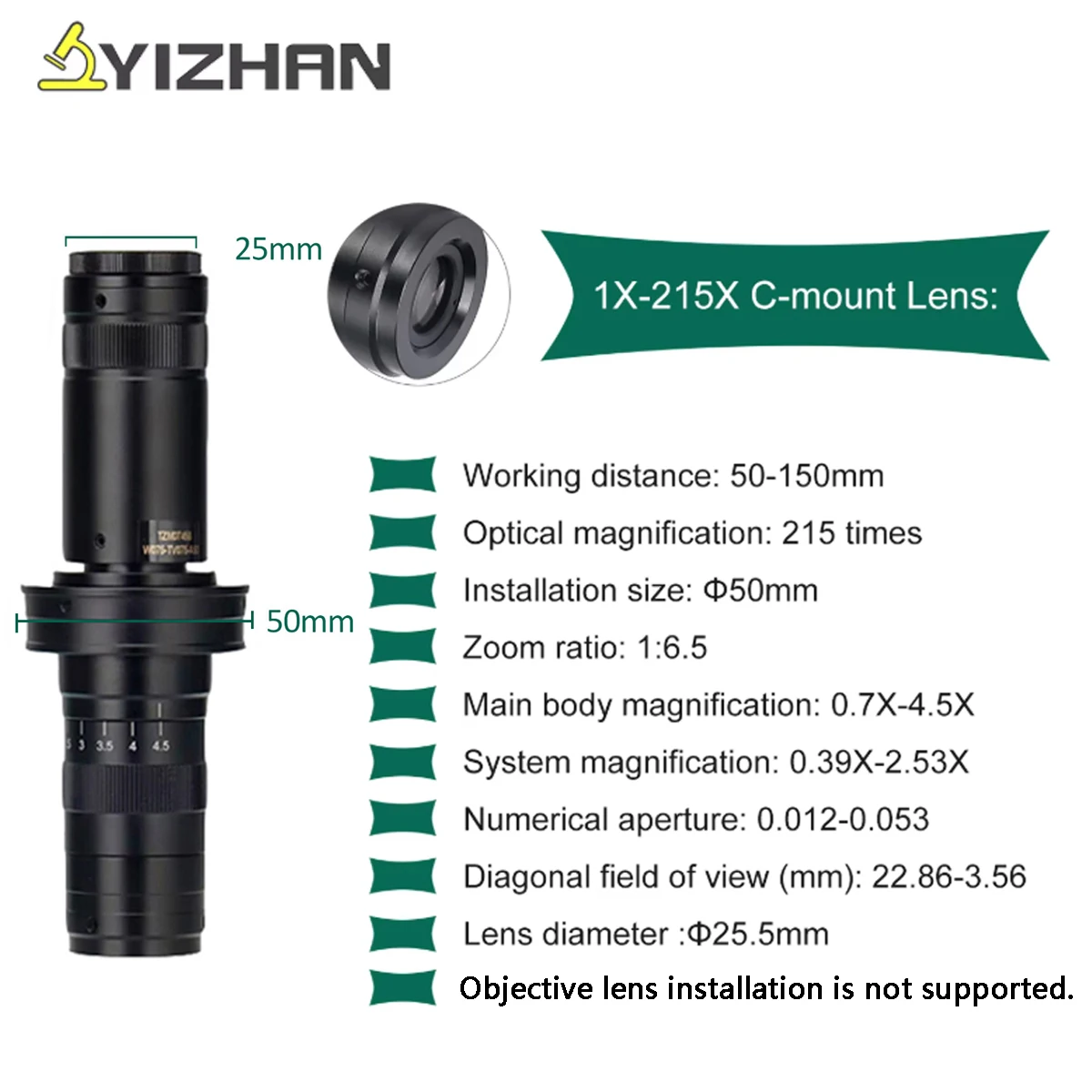 YIZHAN 4K Digital Microscope For Soldering imx678 imx415 Sensor, 180X Zoom 215X Focus Lens, Universal Adjustable Stand, Software