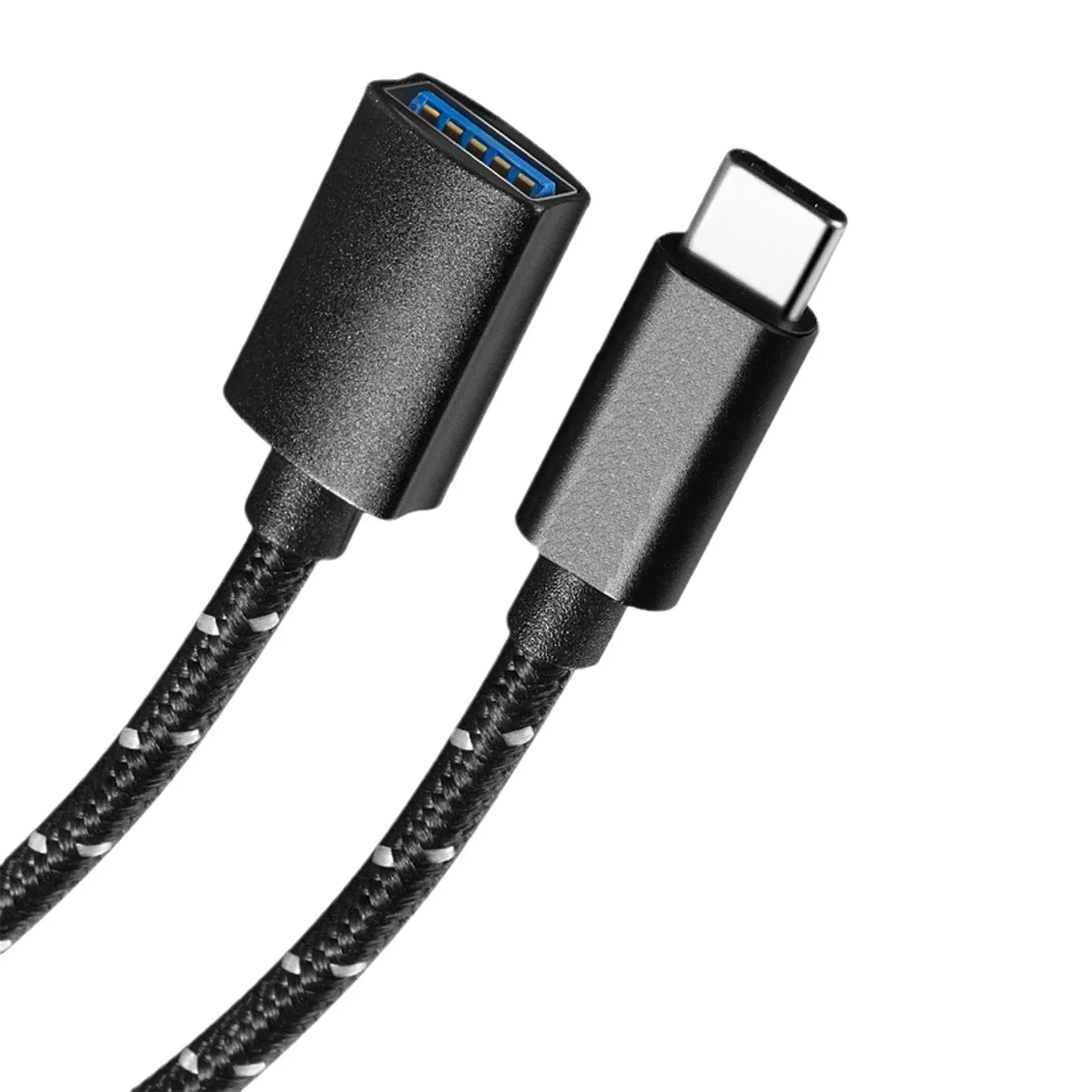 Portable OTG Adapter 10Gbps Type C to USB 3.2 Female Braided Cable for Samsung Huawei MacBook Pro Charging Data Extension Cable