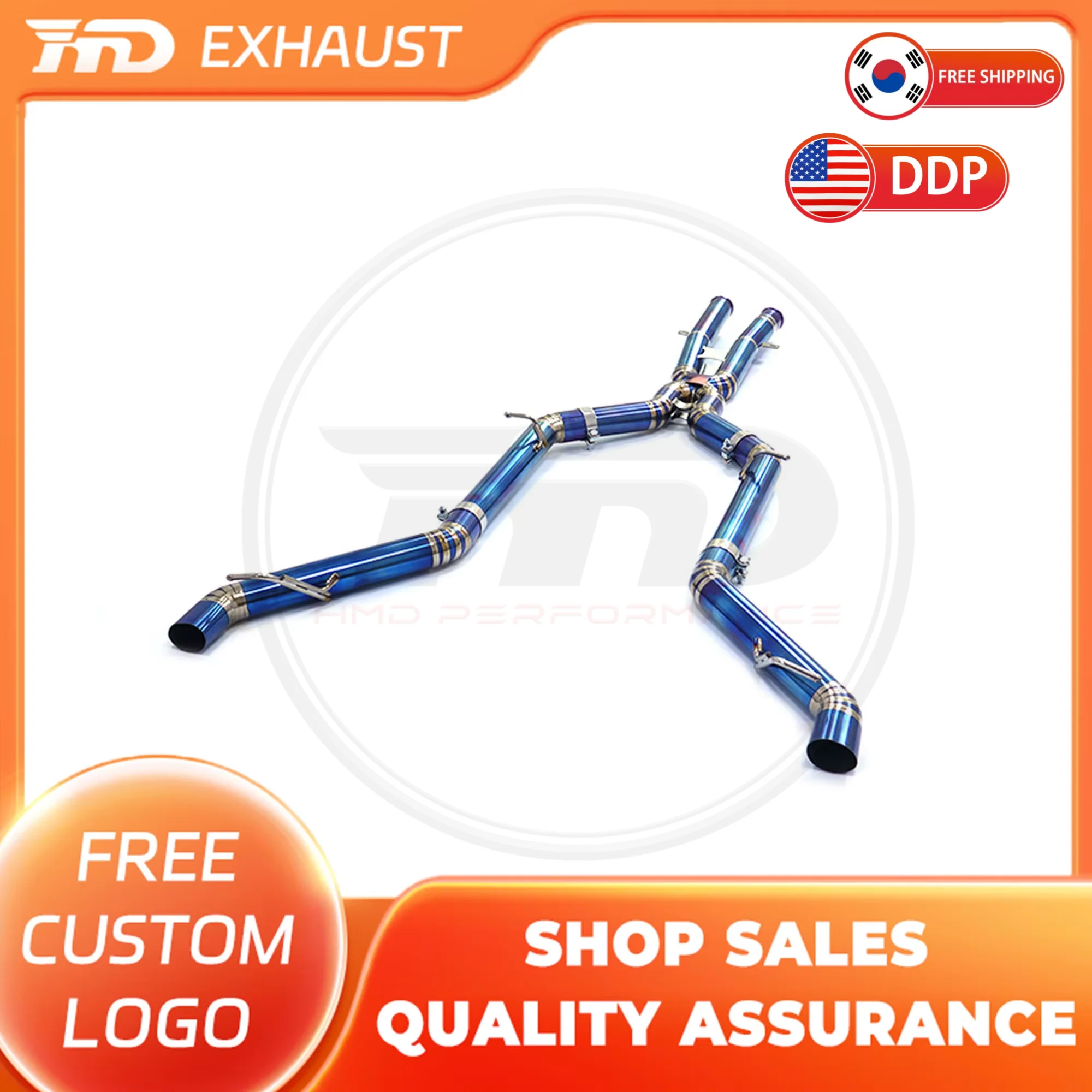 

HMD Лидер продаж, выхлопная труба Catback из титанового сплава для Mercedes Benz AMG GT 4.0T, выхлопная труба с высоким расходом без клапанов