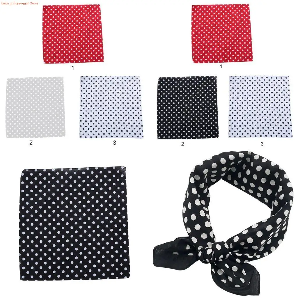 

F92D 55x55 см женский винтажный большой квадратный шарф в горошек хлопковый спортивный для головы унисекс