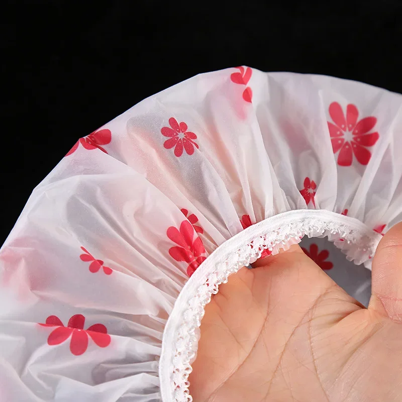 Waterproof Bathroom Shower Cap Thicken Elastic Women Beauty Hair Salon Bath Hat Hair Cap Bathroom Accessories Bathing Products