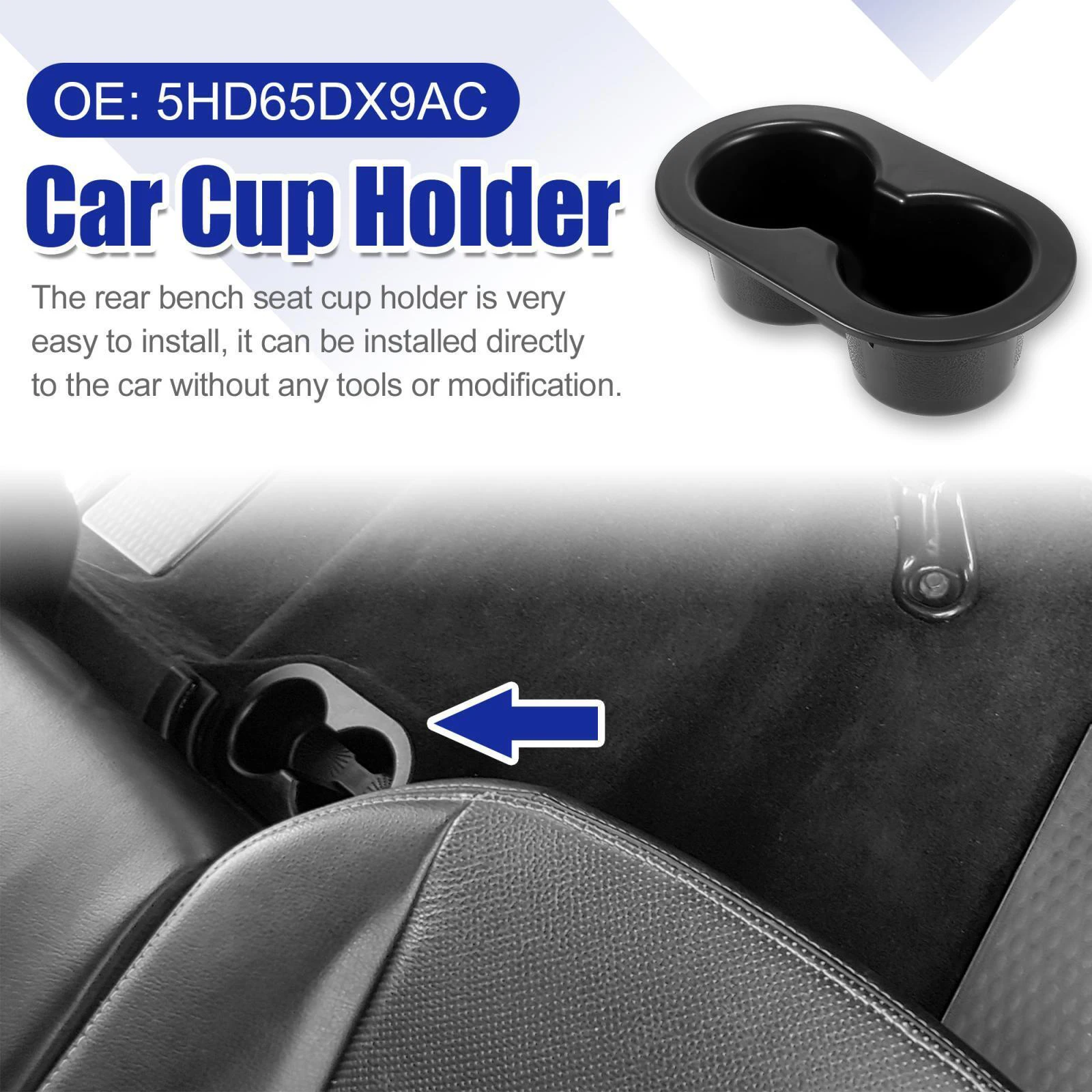 Car Cup Holder Drink Dual Cup Fixed Base Modified Accessories Compatible For Ram 2002-2016 5HD65DX9AC