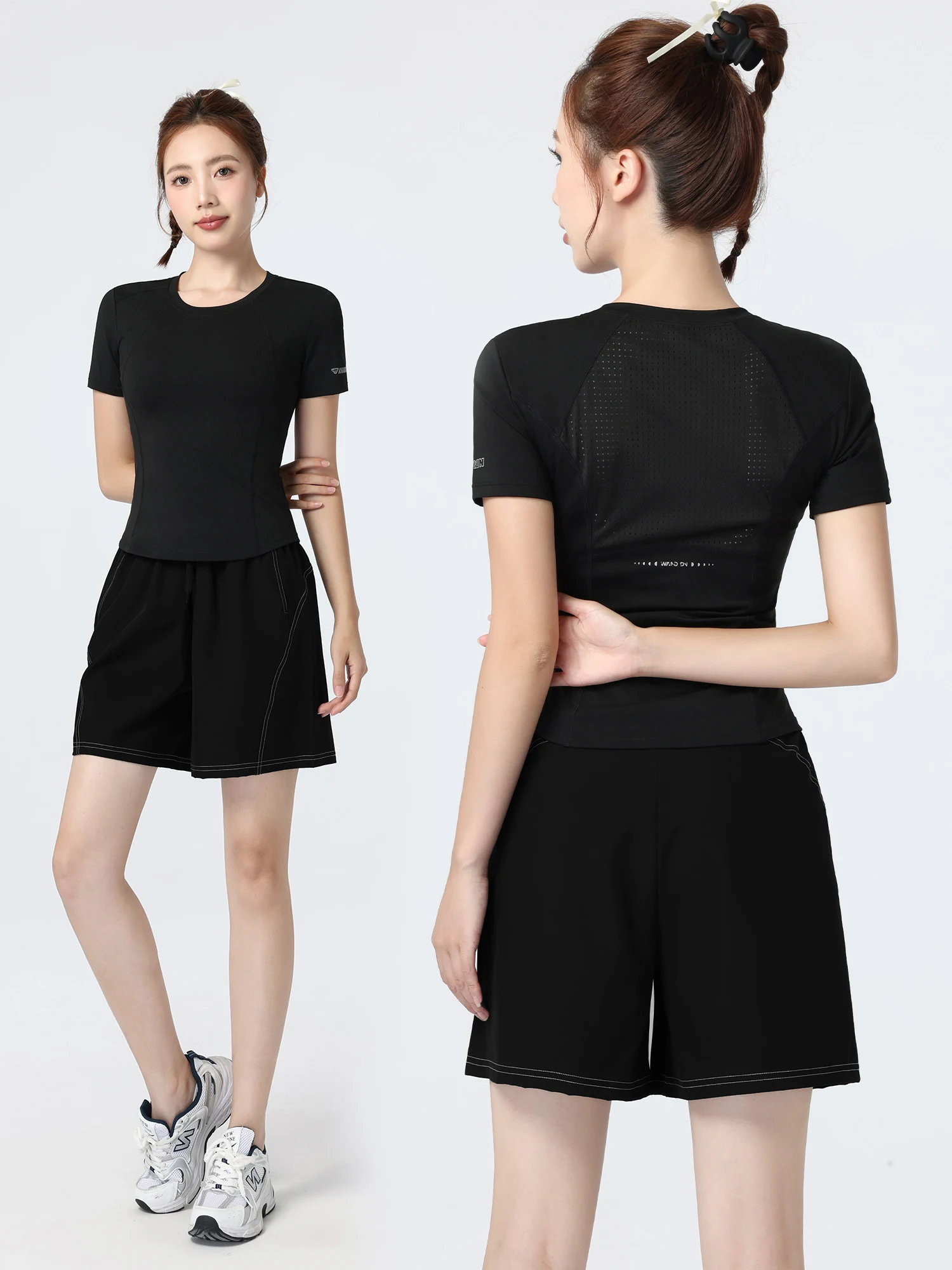 

Женский спортивный костюм для фитнеса 2025: Новинка лета, дышащий, быстросохнущий, специальные брюки из пяти частей для бега, спортивная одежда