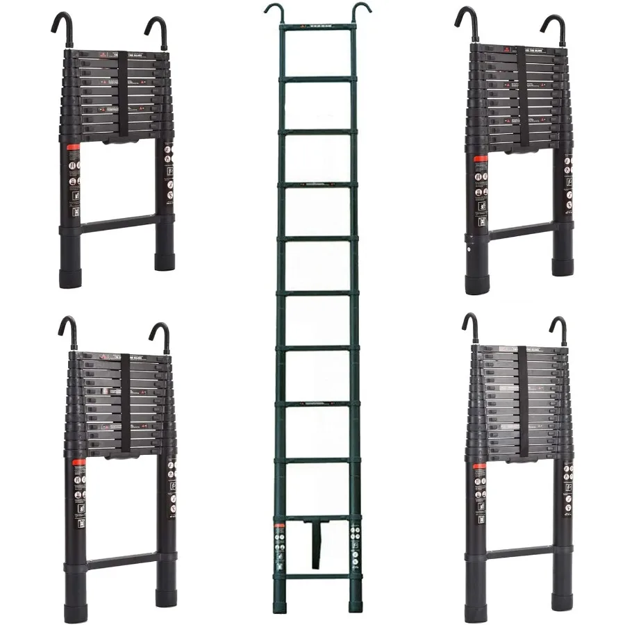 سلم تصغير من الألومنيوم للاستخدام الداخلي والخارجي سلم قابل للتمديد بطول 16.4 قدم مع سعة تحميل أقصى 330 رطل وخفيف الوزن #1