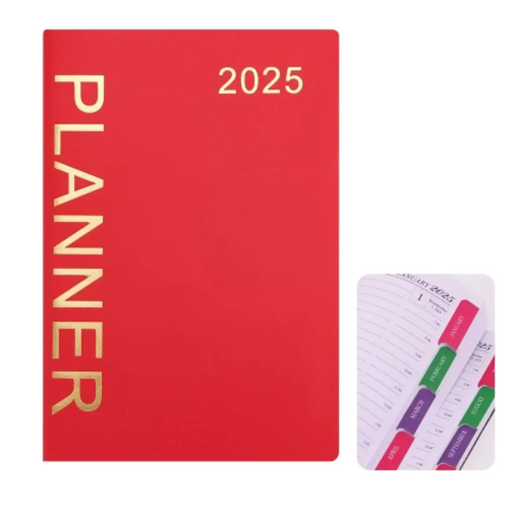 Thicken 2025 Schedule Planner Notepad Index Design 12 Months Efficiency Plan Notebook To Do List Taking Notes Diary Writing Pads