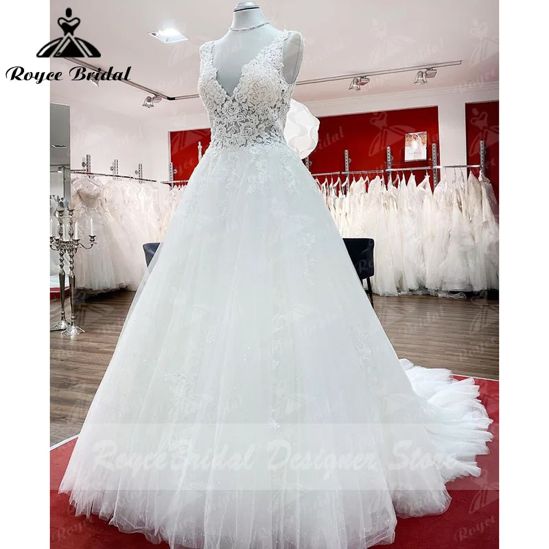 2022 Vestido Boho المدني أنيقة الدانتيل زين عارية الذراعين الخامس الرقبة أكمام فستان الزفاف النساء الديكور فستان زفاف رداء دي ماري