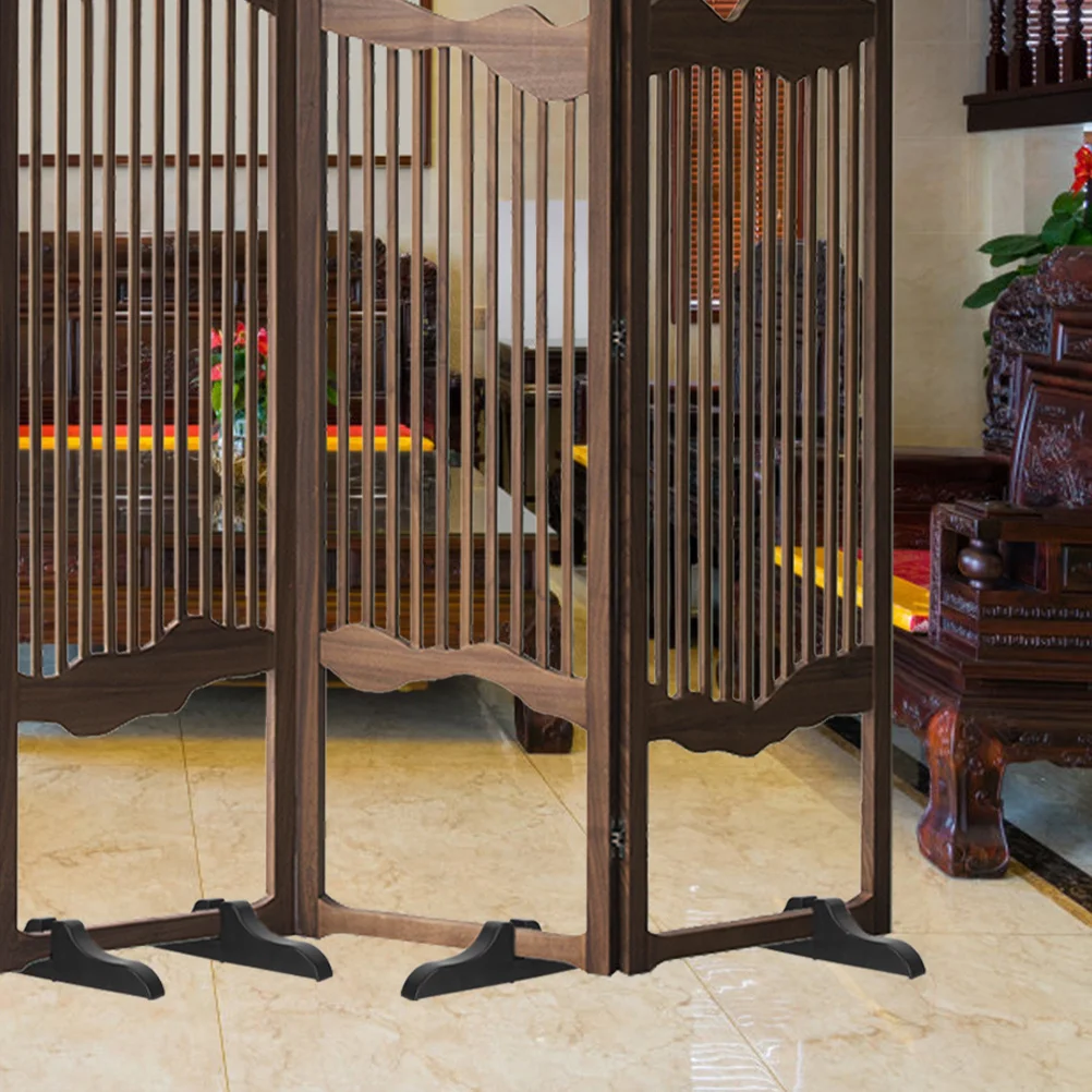 

4pcs Folding Room Divider Stand Screen Panel Feet Privacy Partition Base For Fabric Dividers Sturdy Wood-Like Support Brackets