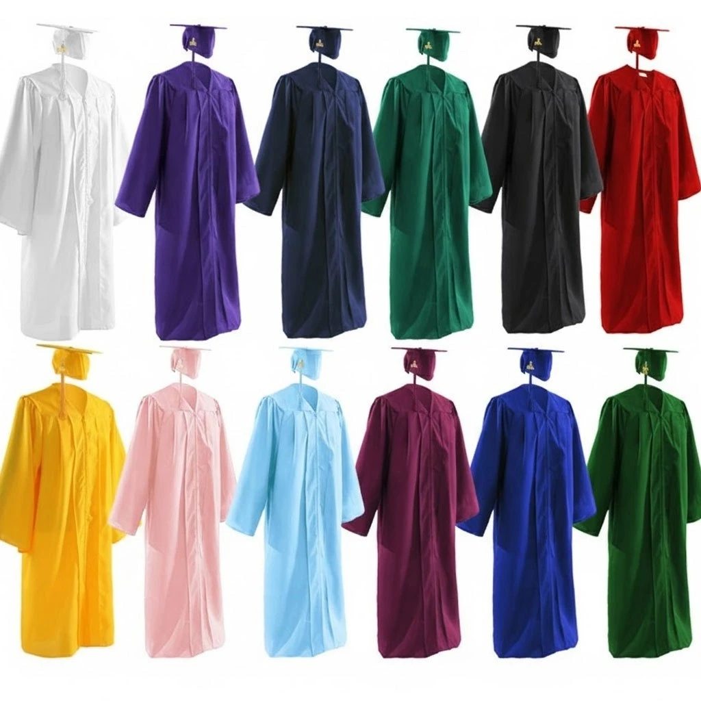 

Academic Attire with 4-Piece College Style for Bachelor Master Doctor Degrees, Ideal for Graduation Photos