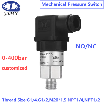 Interruptor de presión M20 * 1,5 G1/4 G1/2 NPT1/4 diafragma ajustable 0-400bar controlador de presión mecánico